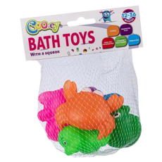Vinyl Bath Toys with Squeak - 6 Piece